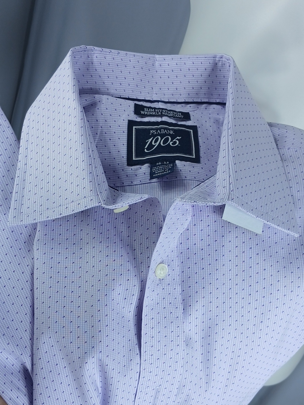 Jos. A. Bank mens Light Purple Patterned Slim Fit Dress Shirt